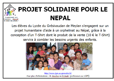 affiche projet Népal